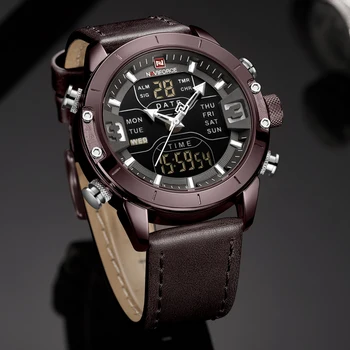 NAVIFORCE Bărbați Ceasuri de Lux de Top de Brand de Moda Analog Digital Dual Display Ceas Barbati LED Cronograf Sport Impermeabil Ceas de mână