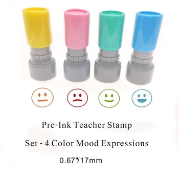 Pre-Ink Profesor Stamp Set - 4 Starea De Spirit Culoare Expresii