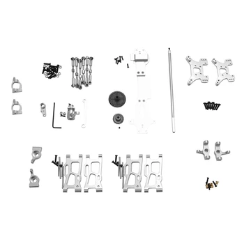 pentru WLtoys 1:14 144001 Masina RC Actualizare Completă de Piese de Schimb din Metal C Scaunul de Direcție Cupa Leagăn Brațul Centrală a Arborelui de Antrenare,Argint