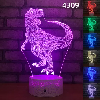 3D Lumina de Noapte LED-uri Acrilice Dinozaur Masă Lampă de Birou Acasă Decor Dormitor Cadou de Crăciun Touch Control de la Distanță 7 Culori