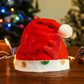 Kawaii Crăciun Pălărie De Desene Animate Drăguț Non-Țesute Corn De Cerb Pălărie Roșie Corn De Cerb De Crăciun Copiilor Adult Cadou Decor Pălărie
