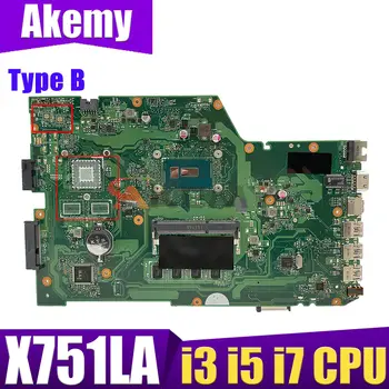 X751LA Placa de baza Laptop I3 I5 I7 de a 4-a a 5-Gen CPU 4GB RAM pentru ASUS X751LN X751LAB X751LD X751LJ X751L X751 Notebook Placa de baza