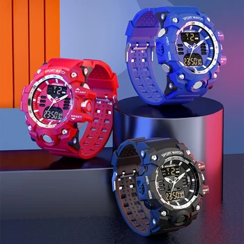 FOXBOX Ceasuri Mens Dual Display Ceas rezistent la apa 50M Cronograf Cuarț Militare de Sport Mens Ceasuri Noi, Ceas de Moda pentru Bărbați