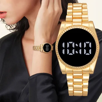 De Vânzare la cald LED Digital Ceas pentru Bărbați și Femei Ceasuri Touch Screen Doamnelor Moda împânzit cu Diamante din Oțel Inoxidabil Ceas