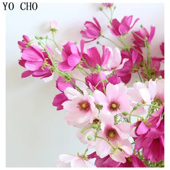YO CHO 2 Buchet de flori Artificiale Flori Atingere Reală de Flori de Mătase Coreopsis Galsang Flori Pentru Biroul de Acasă Desktop Decor Flori False