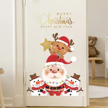 Moș Crăciun autocolante de perete, de fereastră și ușă de decorare perete autocolante de perete, decor de Crăciun, decorațiuni interioare autocolante de perete.