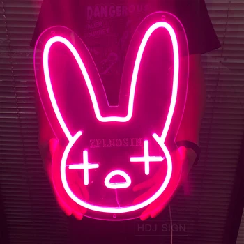 Personalizate de Neon Semn Rău Iepure Bunny Logo-ul Potrivit Pentru Casa Dormitorul Fetei Cafenea Magazin de Partid Perete Decor Creativ Cadou de Ziua de nastere