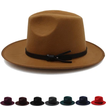 Bărbați Femei Pălării Panama Clasice Margine Largă pălării de soare Fedora Capace Trilby de Jazz în aer liber, de Călătorie Petrecere Street Style Marimea 7 1/4 din marea BRITANIE L