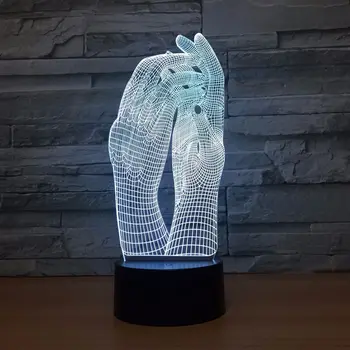 Dragostea Două Mâini Frumoase 3D Lampă Lumina de Noapte LED USB cu Atingere Lampă de Masă Decorare Petrecere de Vacanță Iluminat Interior Figura Lampa
