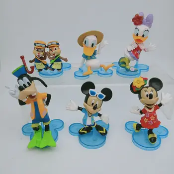 6 buc/Set Disney Figura Anime Periferice Mickey Mouse Minnie Mouse Păpuși figurina Printesa Tort de Decorare