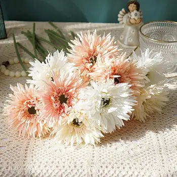 3 Buc Periat Gerbera Flori Artificiale Mici Daisy pentru Masa de Nunta Cadou de Ziua Mamei
