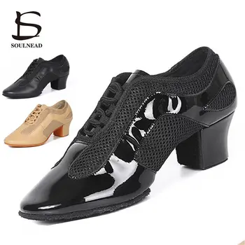 Dans latino Pantofi Femei Jazz Sala de sex Feminin Salsa Dans Pantofi de Mijloc Toc 3 5 cm Moderne Tango Formare Doamnelor Dans Adidași