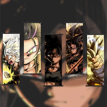Acasă Decor Anime Agățat Dragon Ball Poster Goku Panza Super Saiyan Arta De Perete Janpanese Imprimare Pictura Scroll Camera De Zi