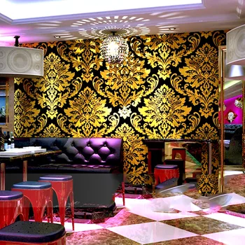 KTV tapet 3D Europene Damasc impermeabil aur cald dormitor, cameră de zi cu TV tapet de fundal