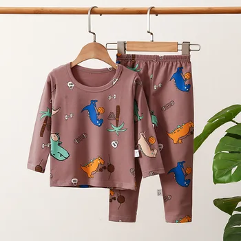 1-15 Y Băiat fată Pijamale, Îmbrăcăminte Adolescente Dinozaur Desene animate pentru Copii Pijamale set de Iarna de Animale din Bumbac pentru Copii Seturi de Pijama Trening