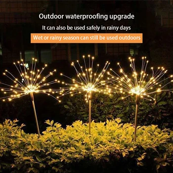 Noi impermeabil focuri de artificii lampă lampă solară 90/150/200led lampa curte cu Grădină, terasă, teren de plug