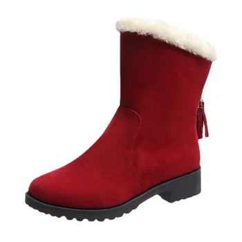 Noile Cizme de Zapada pentru Femei de Iarnă 2022 Pantofi pentru Femei Pluș Cald Casual, Cizme Martin Moda Non-alunecare Ciucure Glezna Cizme Plus Dimensiune 442