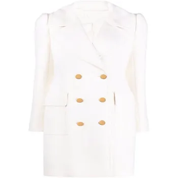 Noua Toamna Iarna Moda Alb OL Dublu Rânduri haină de Lână femei Elegante Slim Temperment Palton s1636