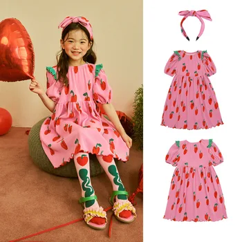 3BEBEBEBE Vara Noi de Măr Rochie de Imprimare Drăguț și dulce rochie pentru fete și copii