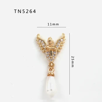 5pcs TN5264 Aripi Pandantiv din Aliaj de Zirconiu Nail Art unghii Crystal bijuterii Stras unghii accesorii consumabile decoratiuni farmece