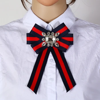 Îmbrăcăminte pentru femei Pin Arcul de Sticlă, Stras Broșă Tricot cu Dungi Papion Guler Tesatura Florale Accesoriu