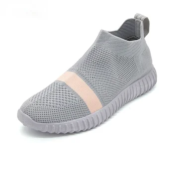 Femei Slip-on Sneakers New Tricotat cu Ochiuri Pantofi Casual Respirabil Moale Doamnelor Pantofi de Sport Confortabil Pantofi Plat Zapatos Mujer