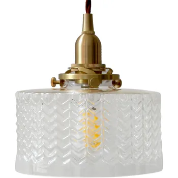 American Loft Decor de Epocă Pandantiv Lumina LED-uri de Alamă, Sticlă de Lampă de Agățat Sala de Mese Acasă de Iluminat de Epocă Droplight corp de Iluminat