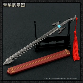 Metal Arma Wei Zhuang Dinte De Rechin Sabie Cu Teaca Figura Model De Jucărie În Stoc Pentru Fanii De Colectare