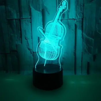 Noul Vioara 3d Lampă de Colorat Cadou Minunat 7 schimbare de culoare 3D Lampa decoratiuni de Craciun cadou pentru camera copilului lumini