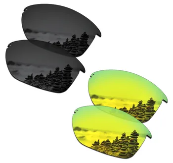SmartVLT 2 Perechi de ochelari de Soare Polarizat Lentile de Înlocuire pentru Oakley Neoprit Stealth Negru și Aur de 24K