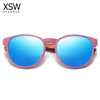XSW Bambus ochelari de Soare pentru Femei Polarizati UV400 paie de grâu Designer de Brand Clasic de ochelari de Soare Vintage ochelari de Soare din Lemn 7017