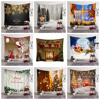 3D, Crăciun Fericit, Moș crăciun Copac Elan om de Zăpadă Crăciun Agățat de Perete Tapiserie Stofa Acasă Yoga Mat Covor Coridor, Dormitor, Living Decorul Camerei