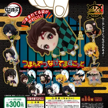 Japonia Originale Jucării Capsulă Demon Slayer Drăguț Kawaii Figurine Anime Kamado Nezuko Tanjirou Agatsuma Zenitsu Breloc Cu Pandantiv