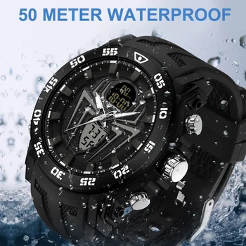 SANDA Bărbați Ceasuri Militare de Moda Ceas Sport Analog Electronic LED Ceasuri de mana De Om 50M rezistent la apă Ceas Relogio Masculino
