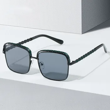 Moda Pătrat Spranceana ochelari de soare Personalizate Gradient de Brand, Design Anti-ultraviolete UV400 Casual ochelari de Soare pentru Adulti,Femei,Barbati
