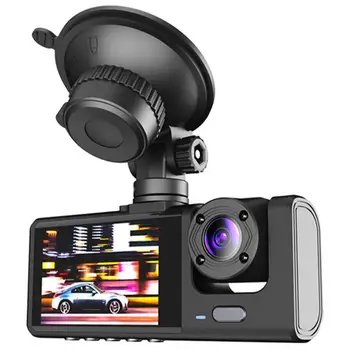 3 Canal Dash Cam Pentru Camera Auto Video Recorder Dashcam Dvr Black Box DVR Cu Camera retrovizoare 24H Parcare Monitor