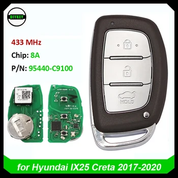 DIYKEY sistemului de acces fără cheie de la Distanță Inteligent Cheie FOB 3Button 433MHz 8A Chip Transmițător Fob pentru Hyundai IX25 Creta 2017-2020 P/N: 95440-C9100
