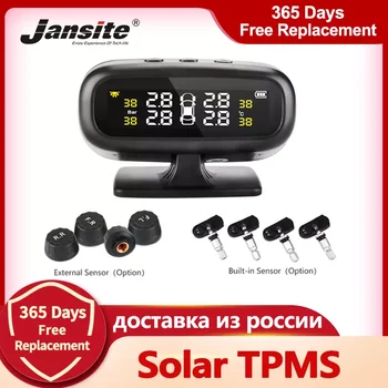 Jansite Original Solar TPMS Presiunea în Anvelope Auto Monitor de Alarmă Afișare Sistem Inteligent de Avertizare Temperatură Combustibil Salva 4 Senzori