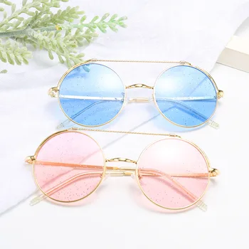 Brand de lux de Metal Rotund Stil Oglindă ochelari de Soare Barbati Femei Vintage Retro Design de Brand Ochelari de Soare Oculos De Sol