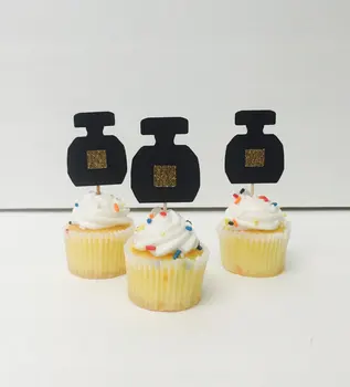 moda inspirat sticle de parfum de ziua Sclipici cupcake Toppers petrecere de nunta cabină de duș de Mireasă Copil de Dus alimente ponturi