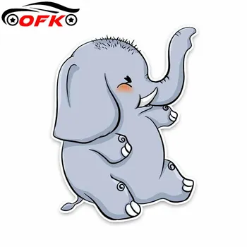 Desene animate drăguț Elefant Joc PVC Animal Autocolant Auto 14.5 CM*10.8 CM