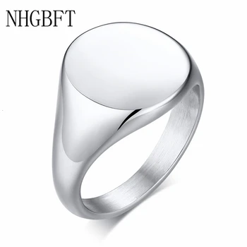 NHGBFT Clasic inel din otel Inoxidabil pentru barbati înaltă lustruire cap rotund inel de Dropshipping