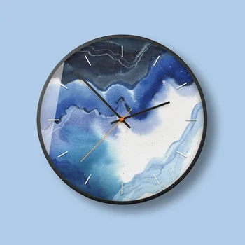 Creative rezumat art deco ceas de perete elegant, modern, elegant metal rotund mut ceas electronic