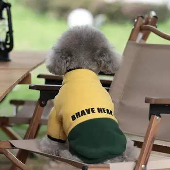 Catelus Haine Largi Buton de Închidere Culoare Bloc Windproof Cardigan Ține de Cald Gros Toamna Iarna Companie Tricoul Îmbrăcăminte pentru Câini
