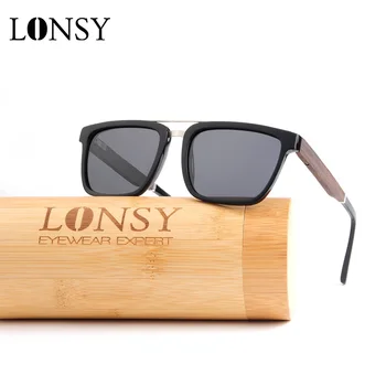 LONSY 2020 Clasic Acetat de Lemn Femei Bărbați ochelari de Soare Polarizat Brand de Lux Retro Shades Ochelari de Oculos de sol UV400 Gafas
