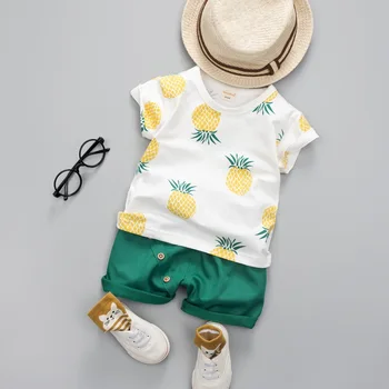 Băiețelul Haine de Vară Set Pentru Fata de Moda Bumbac Imprimat Fructe Costum de Sport Tricou + pantaloni Scurti Imbracaminte pentru Copii
