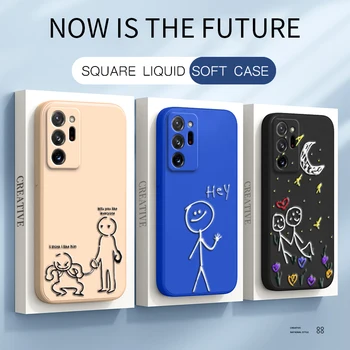 3D Drăguț Iubitor Mobil Caz pentru Samsung Galaxy Nota 20, Ultra 5G Moale de Silicon Lichid de Telefon Capacul din Spate Note20Ultra Accesorii Armura