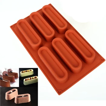 Cuboid în Formă de Eclair Spuma 3D Tort Mucegai Silicon Ciocolata Mucegai Pan Bakeware Desert Forme de Copt produse de Patiserie