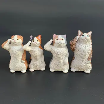 Saluta Animale Gashapon Jucării Motan Portocaliu Pisica Calico Cat De Creație Minunat De Acțiune Figura Desktop Ornament Jucarii