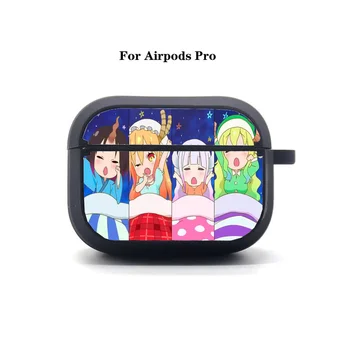 AirPods Pro Cască punga Anime Dor Kobayashi Dragon Menajera Apple AirPods Pro Cască Silicon Moale de Protecție Cască